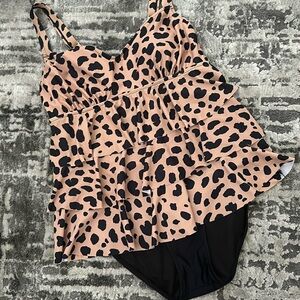 One Piece Ruffle Swimsuit Small